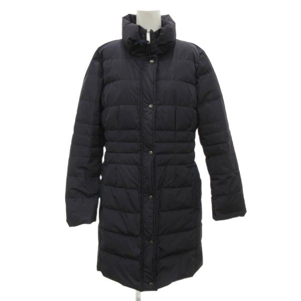 プリマティーボ PRIMATTIVO ダウンコート ジャケット 38 ロング スタンドカラー 紺 ネ...