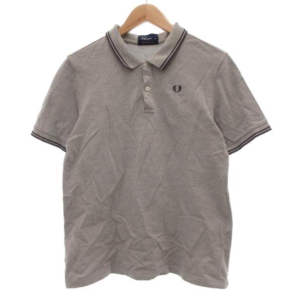 フレッドペリー FRED PERRY ポロシャツ 半袖 鹿の子 ロゴ刺繍 XL グレー /JS ■G...
