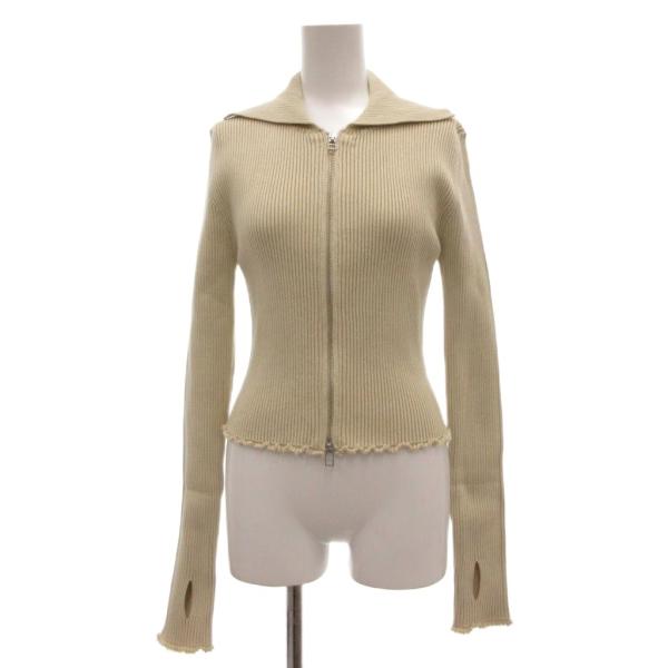 スライ SLY ドライバーズニット ジップアップ カットオフ F アイボリー /JS ■GY60 レ...