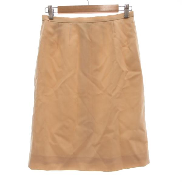 ランバン LANVIN 台形スカート ひざ丈 ウール 40 ベージュ /JS ■GY60 レディース