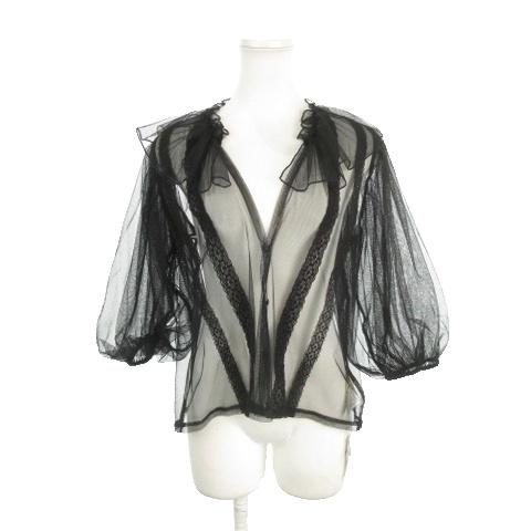 未使用品 トプカピ TOPKAPI EFOLE チュールメッシュ シャツ ブラウス F 黒 ブラック...