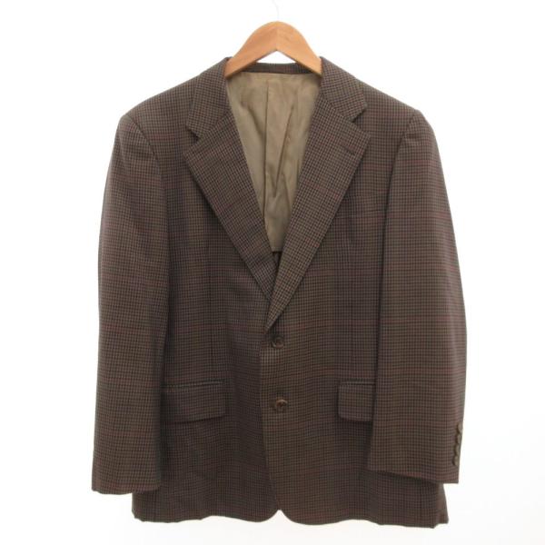 バーバリーズ Burberrys ヴィンテージ テーラードジャケット チェック柄 ウール AB5 茶...