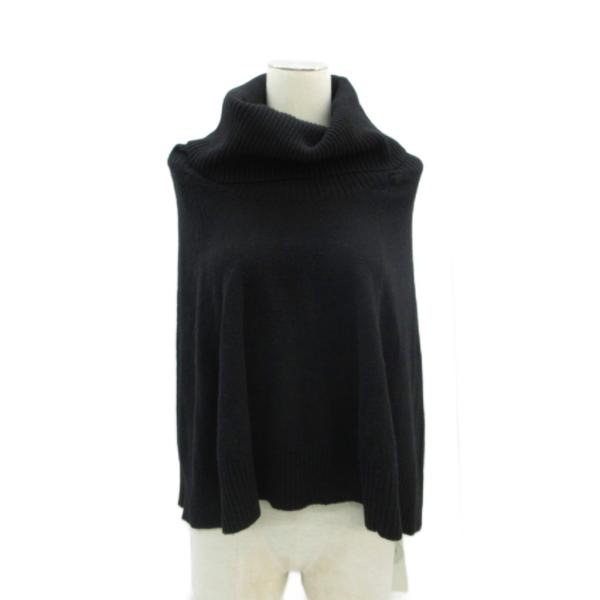 未使用品 マカフィー MACPHEE トゥモローランド ニットポンチョ ウール 1 黒 ブラック オ...