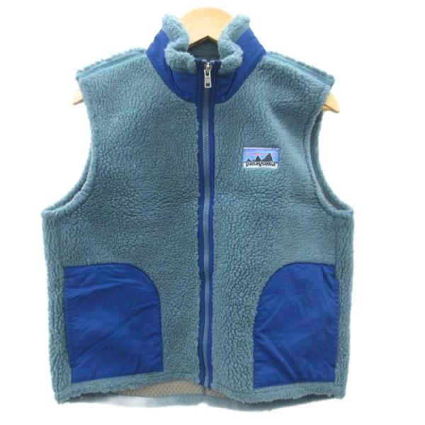 パタゴニア Patagonia ボアベスト フリース ミドル丈 M 紺 ネイビー スタンドカラー /...