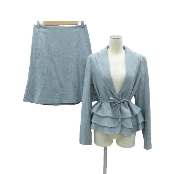 ジェイフェリー スーツ セットアップ 上下 テーラードジャケット フレアスカート ウール 42 XL...