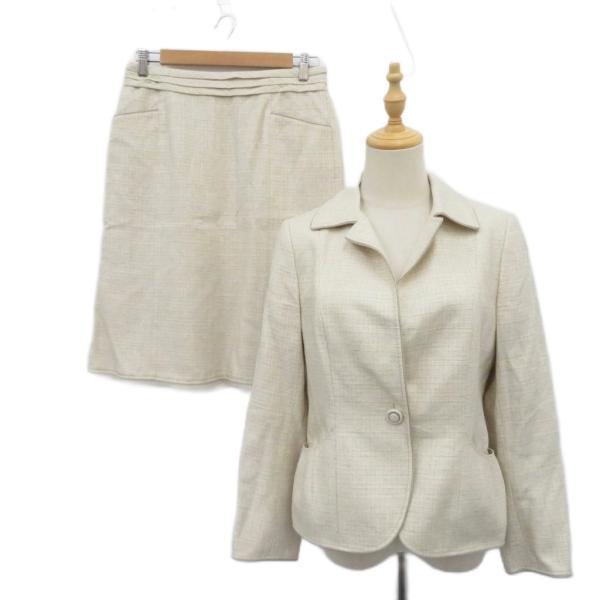 23区 オンワード樫山 セレモニースーツ セットアップ 上下 オープンカラージャケット フレアスカー...