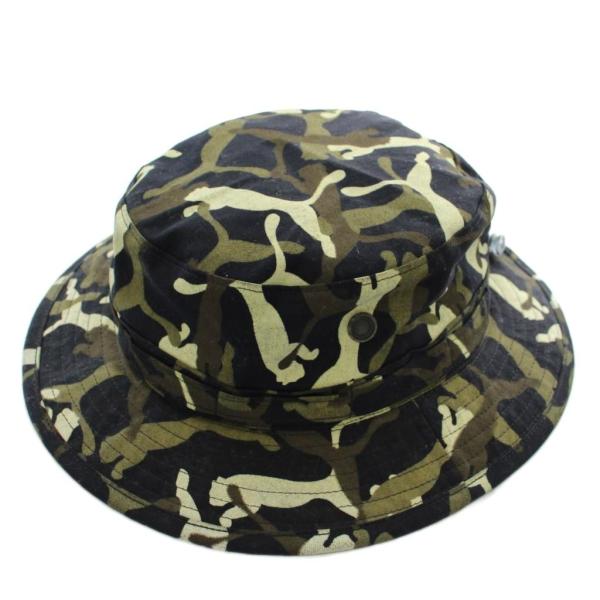 プーマ PUMA 帽子 バケットハット バケハ 迷彩柄 カモフラ ロゴ F カーキ 黒 ブラック /...