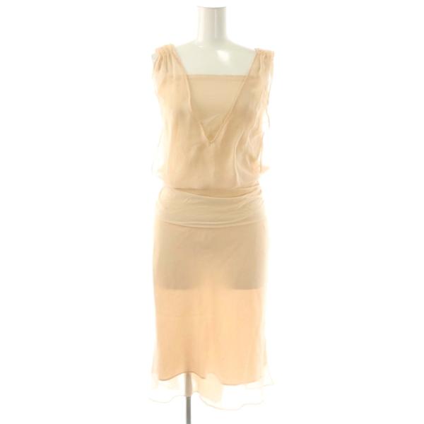 アンタイトル UNTITLED ワンピース ドレス ノースリーブ シルク 1 ペールオレンジ /ES...