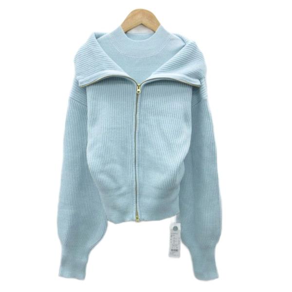 未使用品 ラグナムーン LagunaMoon ビッグカラーレイヤード ジップニット ジャケット 上着...