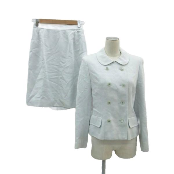 クレージュ スーツ セットアップ ジャケット 総裏地 ダブルボタン タイトスカート スリット 11A...