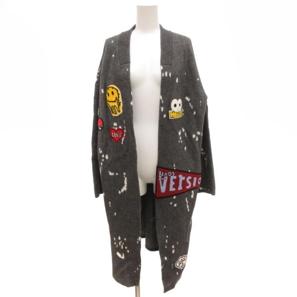 スコットクラブ SCOT CLUB ガウンコート ワッペン ロング ニット 9 グレー /JS ■E...