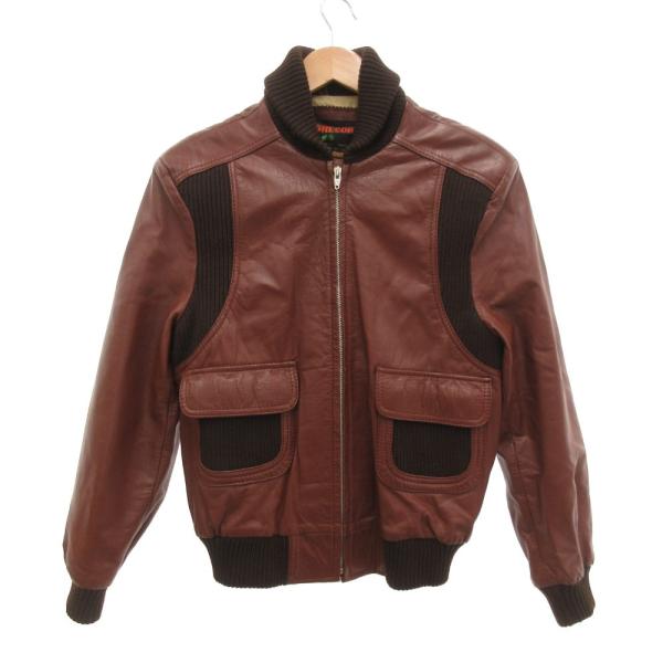 マックレガー マクレガー McGREGOR レザーボンバージャケット ブルゾン ニット切替 ジップア...