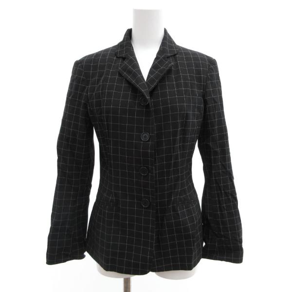 モスキーノ MOSCHINO テーラードジャケット  チェック柄 総裏地 40 黒 ブラック /JS...