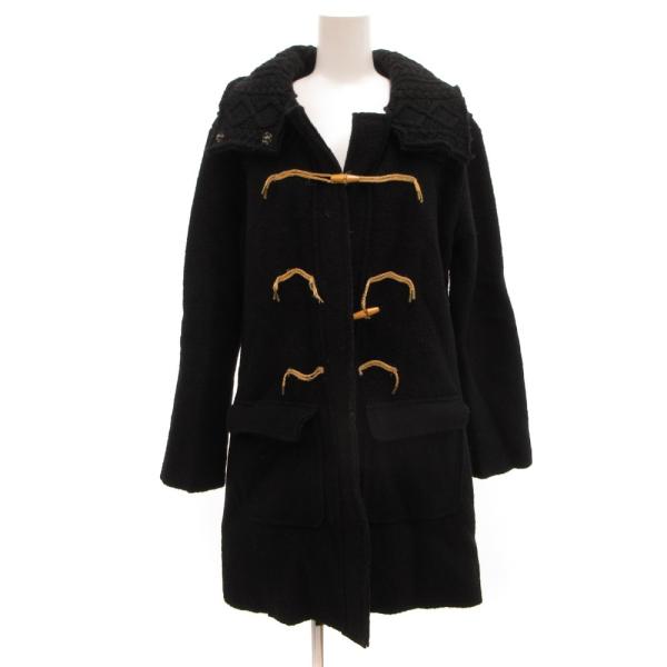 ディーゼル DIESEL ダッフルコート ウールモッサ 黒 ブラック 長袖 ニット襟 /JS ■EC...