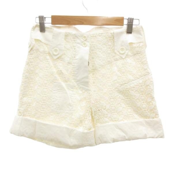 クロエ CHLOE ハーフパンツ ショーツ 36 総レース 花がら 白 ホワイト /JS ■ECC0...