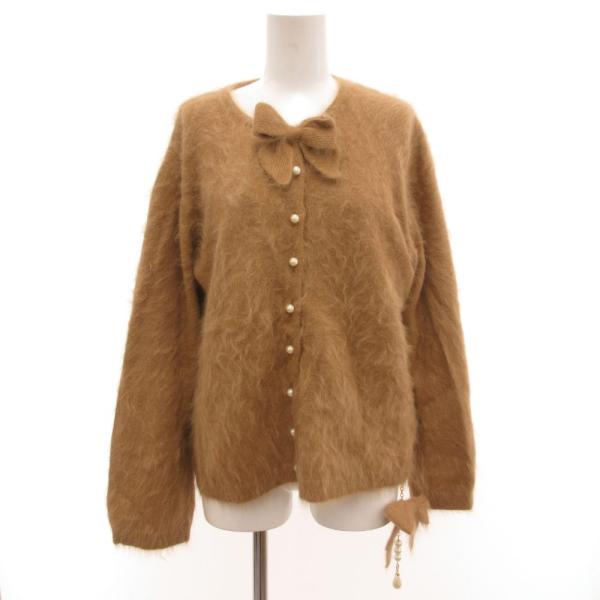 インゲボルグ INGEBORG ファーニット カーディガン アンゴラ ラム混 茶 ブラウン /JS ...