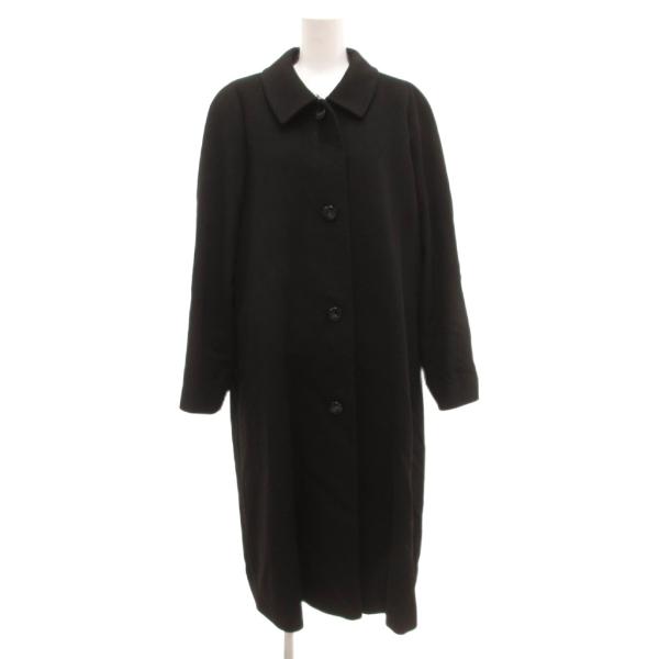 トスカーナ TOSCANA ステンカラーコート ロング カシミヤ メルトン 黒 ブラック /JS ■...