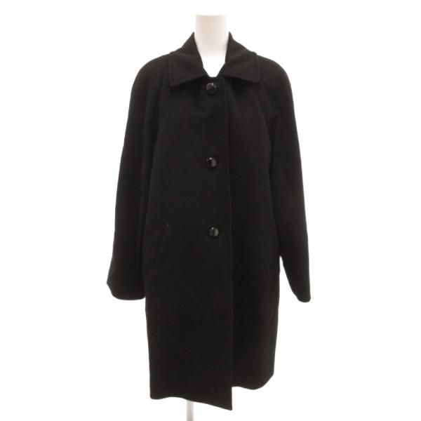 メモリー MEMORY オンワード ステンカラーコート カシミヤ ロング 9 黒 ブラック /JS ...