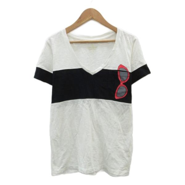 ケイトスペード KATE SPADE Tシャツ カットソー Vネック 半袖  XS オフホワイト /...