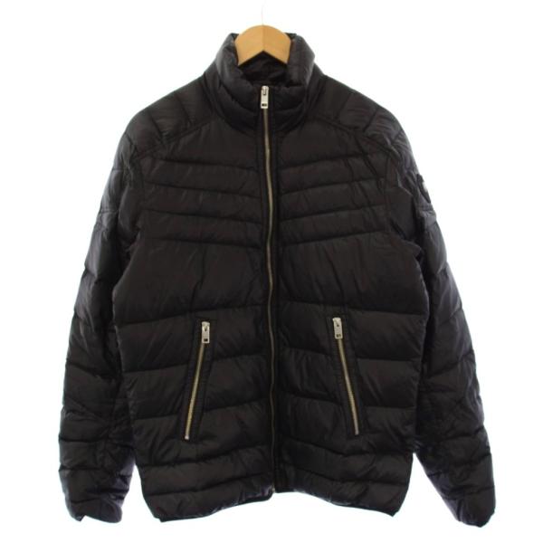 ディーゼル DIESEL ダウンジャケット ジップアップ ハイネック ナイロン L 黒 /BM ■E...