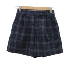 ピンキー&ダイアン & by P&D キュロットパンツ ショートパンツ ハーフパンツ 36 S 紺 チェック柄 /SY67 ■ECC001 レディース