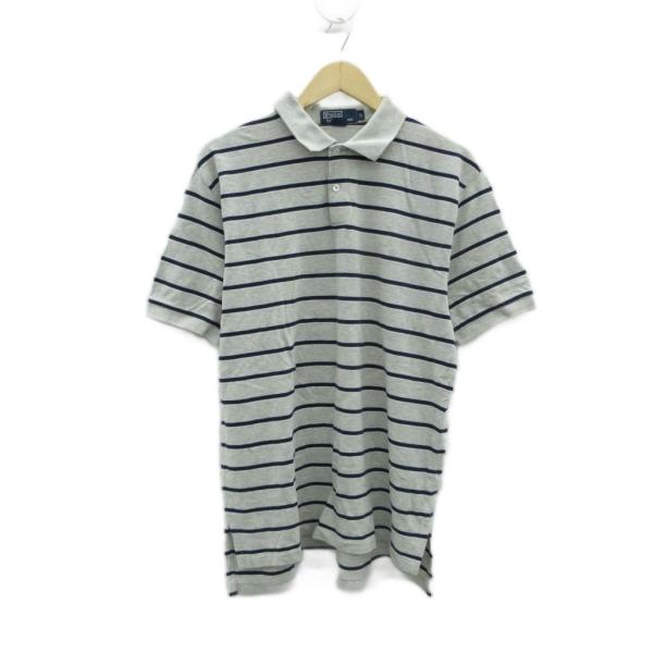 ポロ バイ ラルフローレン Polo by Ralph Lauren ポロシャツ L グレー 紺 ネ...