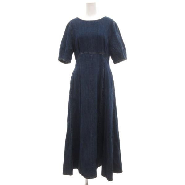 マウジー MOUSSY デニムワンピース 2 半袖 マキシ ロング インディゴブルー /JS ■EC...