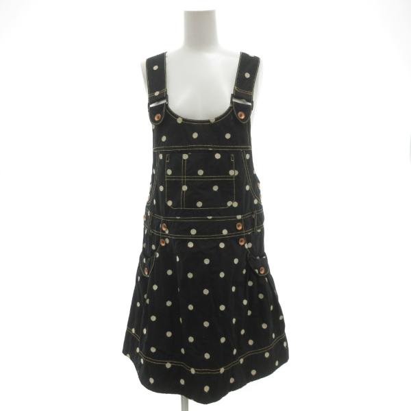 フランシュリッペ franche lippee ワンピース M ひざ丈 ドット柄 黒 ブラック /J...