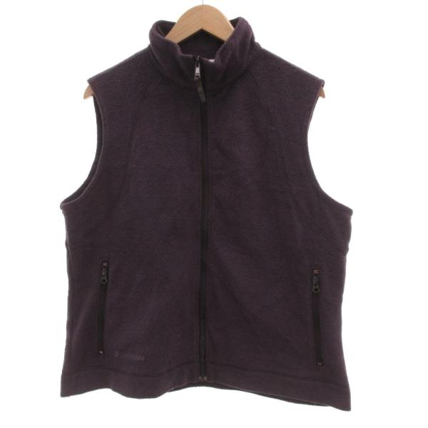 コロンビア Columbia フリースベスト ジャケット XL ジップアップ 紫 パープル /JS ...