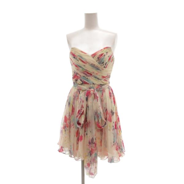 未使用品 ジルスチュアート JILL STUART カラードレス ワンピース 絹 シルク ひざ丈 カ...