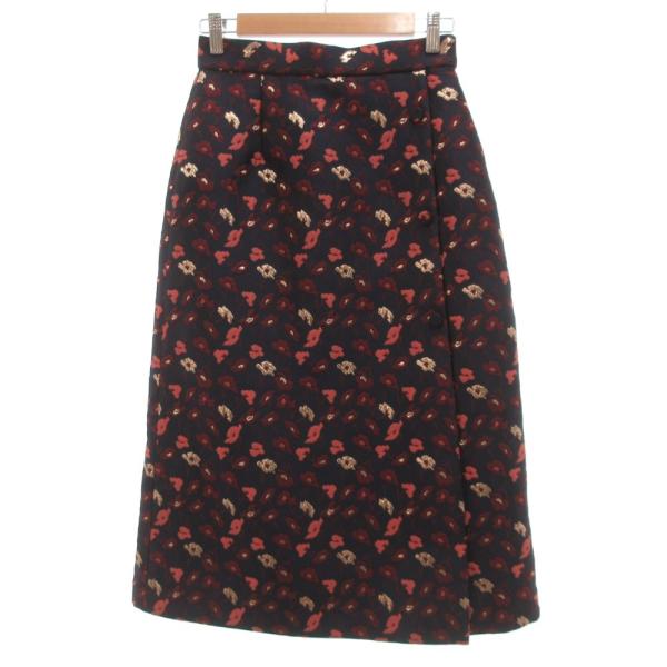 エージーバイアクアガール AG by aquagirl スカート ミモレ ロング ジャガード M 紺...