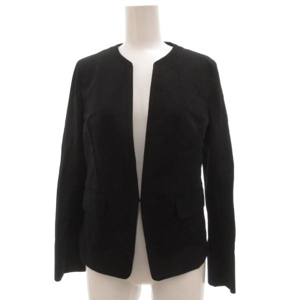 アンタイトル UNTITLED ジャケット シャドーストライプ ノーカラー 2 黒 ブラック /JS...