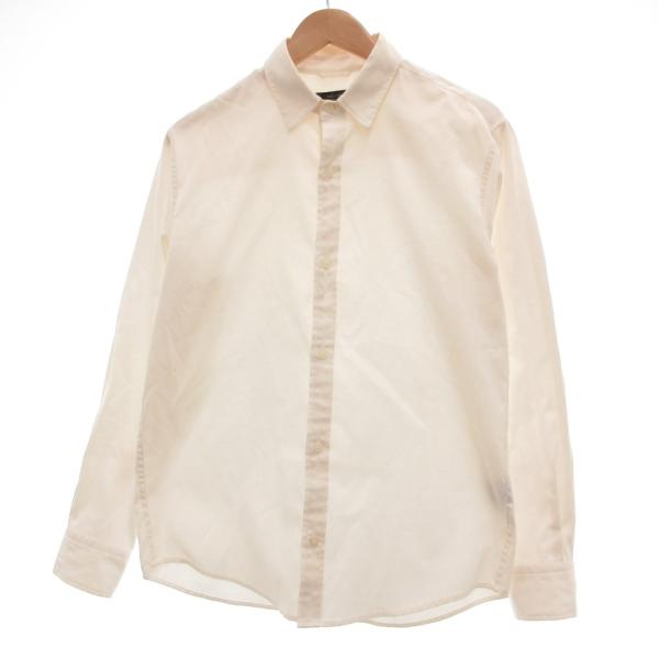 ナノユニバース nano universe シャツ 長袖 キャンバス生地 L 白 ホワイト /JS ...
