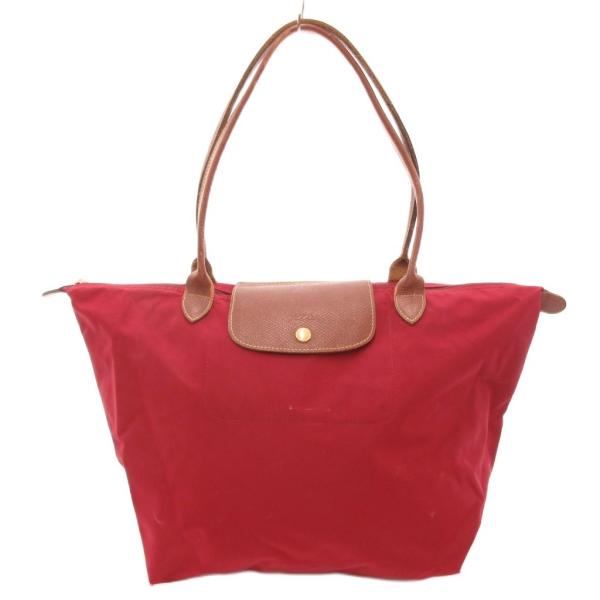 ロンシャン LONGCHAMP トートバッグ ロゴ ナイロン レザー 赤 レッド /AE ■ECA0...