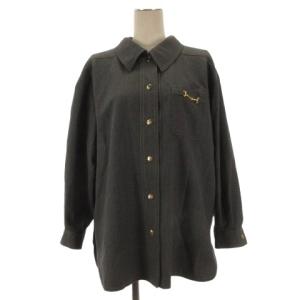 レリアン Leilian シャツ 長袖 ウール 9 グレー 260310E ■ECA001 レディース