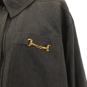 レリアン Leilian シャツ 長袖 ウール...の詳細画像3