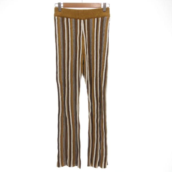 ロデオクラウンズ Rodeo Crowns イージーパンツ スリム タイト ストライプ F 茶 ブラ...