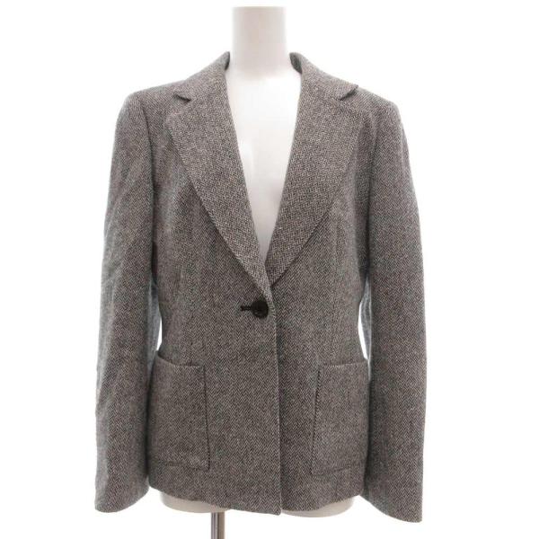 トランスワーク TRANS WORK テーラードジャケット ヘリンボーン ツイード 42 グレー /...