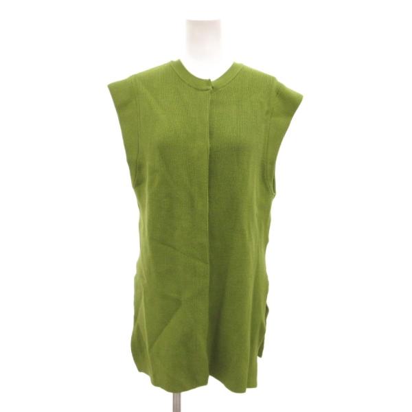 AMERI ニットベスト カーディガン リブ スリット S 緑 グリーン /JS ■ECA001 レ...