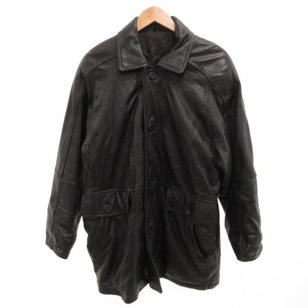 CONTRIBUTE カーコート レザー 羊革 ミドル丈 M 黒 ブラック /JS ■ECA001 ...