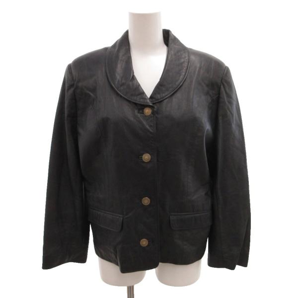 LUCIA RASTRELLI レザージャケット 本革 総裏地 40 濃紺 ダークネイビー /JS ...