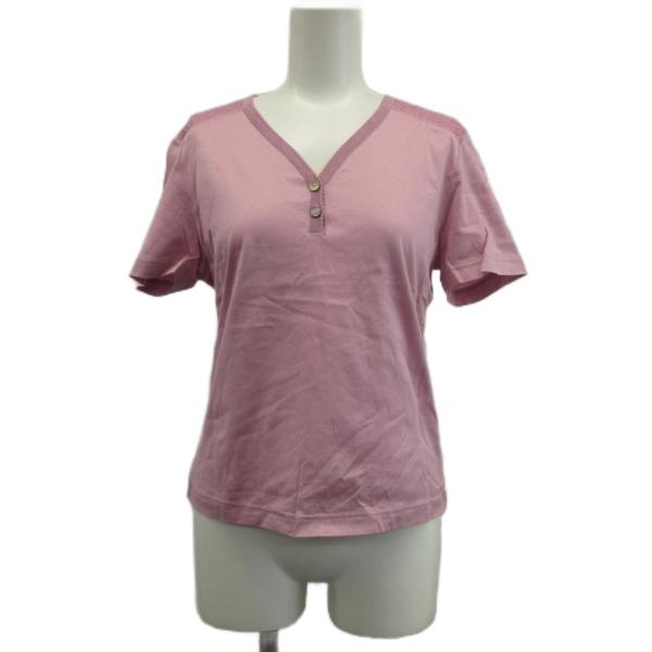 アクアスキュータム AQUASCUTUM Tシャツ カットソー 半袖 Vネック レース 11 紫 パ...