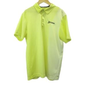 スリクソン SRIXON ポロシャツ LL 黄 イエロー 半袖 ストライプ柄 襟付き /MD ■GY58 メンズ
