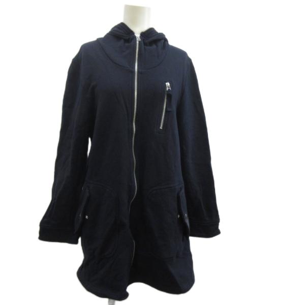 エムズスタイル Ms style パーカー 長袖 ロング ジップアップ 9 紺 ネイビー /XZ ■...