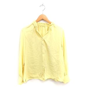オペークドットクリップ OPAQUE.CLIP シャツ ブラウス フリルカラー 比翼仕立て 薄手 長袖 40 L イエロー /TT レディース