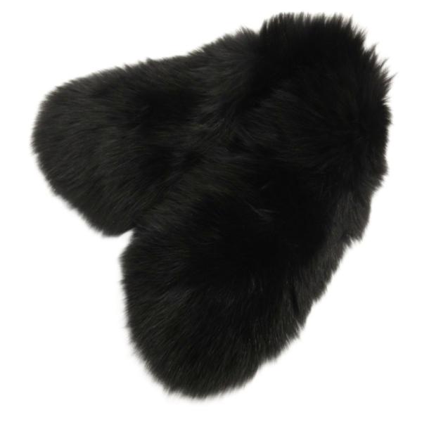 ノーブランド ティペット ストール フォックスファー 毛皮 黒 ブラック /JS ■ECA002 レ...