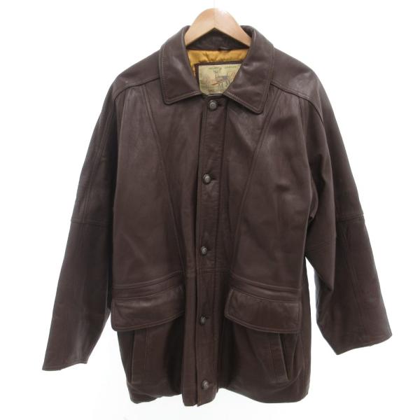 Border States ヴィンテージ レザーコート ジャケット M ステンカラー 革ジャン 羊革...