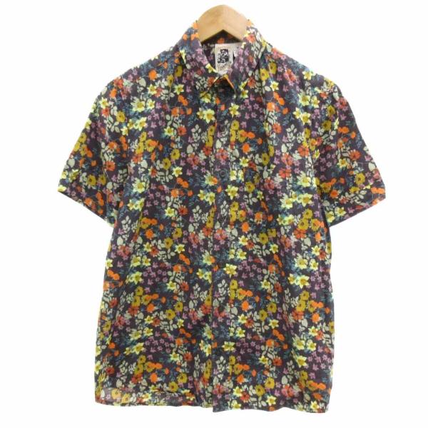 ケニントン KENNINGTON 80s ヴィンテージ ボタンダウンシャツ 半袖 花がら 総柄 M ...