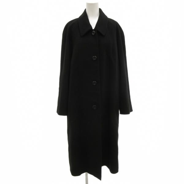 BELTA BUONO ステンカラーコート バルマカーン カシミヤ メルトン ロング 11 黒 ブラ...