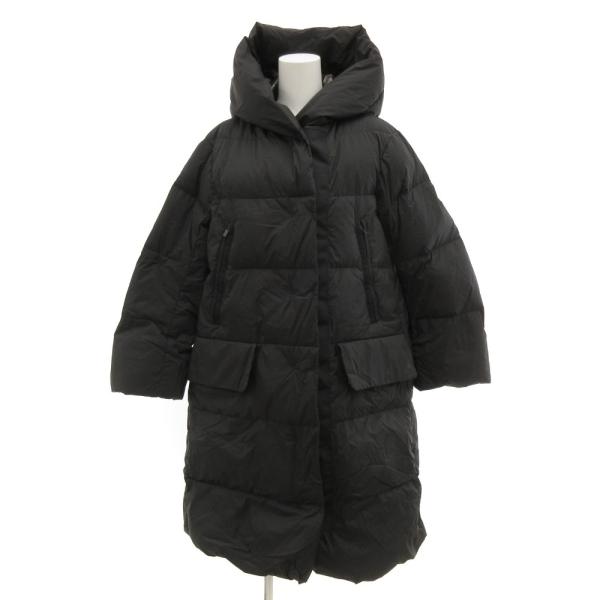 ユニクロ UNIQLO +J ジルサンダー ダウンロングコート ジャケット フード S 黒 ブラック...